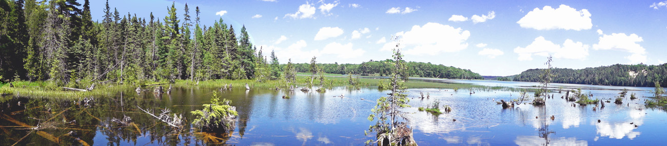 a spectacular panoramic view of the AuSable River